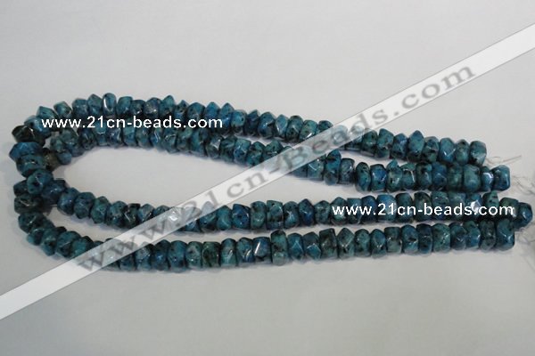 CLJ250 15.5 inches 6*11mm faceted nuggets dyed sesame jasper beads