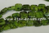 CLJ251 15.5 inches 8*8mm square dyed sesame jasper beads wholesale