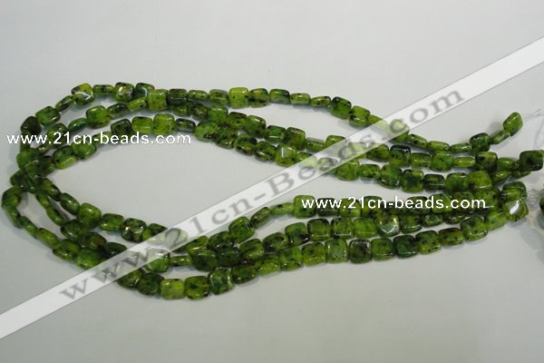 CLJ251 15.5 inches 8*8mm square dyed sesame jasper beads wholesale