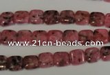 CLJ253 15.5 inches 8*8mm square dyed sesame jasper beads wholesale