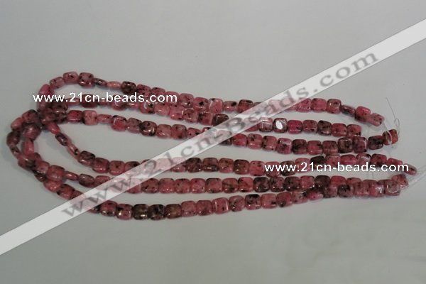 CLJ253 15.5 inches 8*8mm square dyed sesame jasper beads wholesale