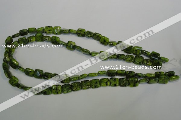 CLJ260 15.5 inches 10*10mm square dyed sesame jasper beads wholesale