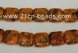 CLJ261 15.5 inches 10*10mm square dyed sesame jasper beads wholesale