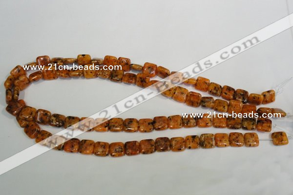 CLJ261 15.5 inches 10*10mm square dyed sesame jasper beads wholesale