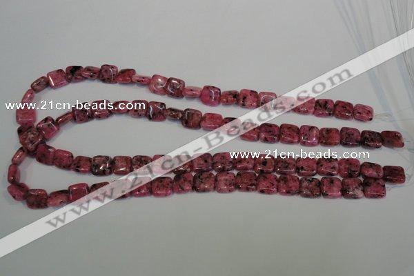 CLJ262 15.5 inches 10*10mm square dyed sesame jasper beads wholesale