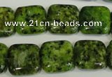 CLJ270 15.5 inches 16*16mm square dyed sesame jasper beads wholesale