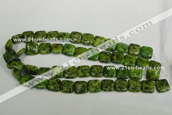 CLJ270 15.5 inches 16*16mm square dyed sesame jasper beads wholesale