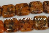 CLJ271 15.5 inches 16*16mm square dyed sesame jasper beads wholesale