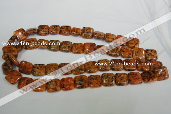 CLJ271 15.5 inches 16*16mm square dyed sesame jasper beads wholesale