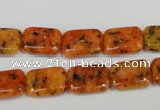 CLJ281 15.5 inches 10*14mm rectangle dyed sesame jasper beads wholesale