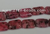 CLJ282 15.5 inches 10*14mm rectangle dyed sesame jasper beads wholesale