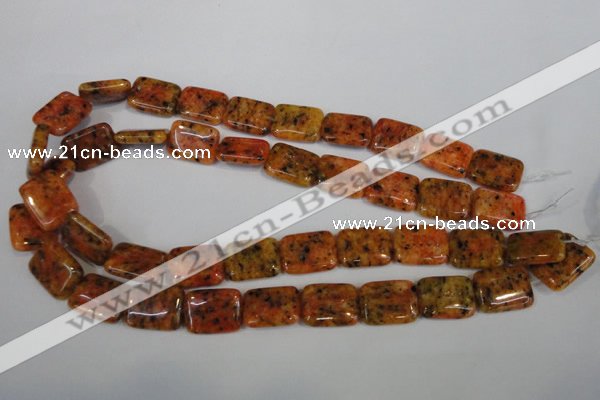 CLJ291 15.5 inches 15*20mm rectangle dyed sesame jasper beads wholesale