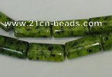 CLJ300 15.5 inches 8*16mm flat tube dyed sesame jasper beads wholesale