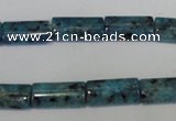 CLJ305 15.5 inches 8*16mm flat tube dyed sesame jasper beads wholesale