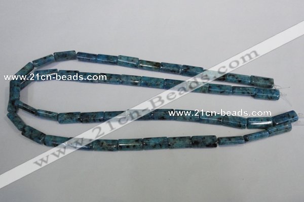 CLJ305 15.5 inches 8*16mm flat tube dyed sesame jasper beads wholesale