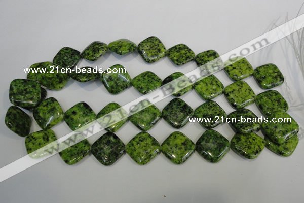 CLJ308 15.5 inches 20*20mm diamond dyed sesame jasper beads wholesale