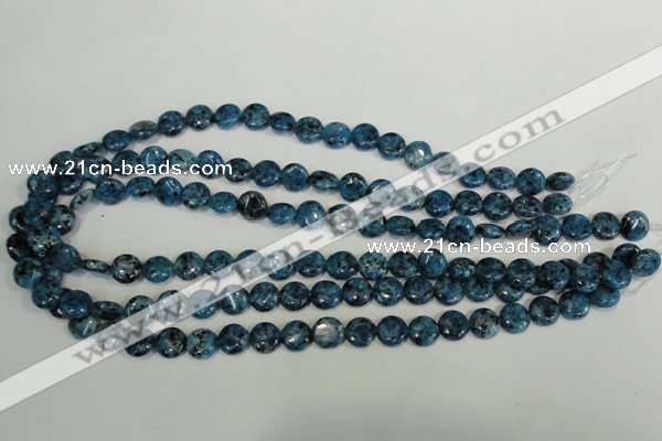 CLJ310 15.5 inches 10mm flat round dyed sesame jasper beads wholesale