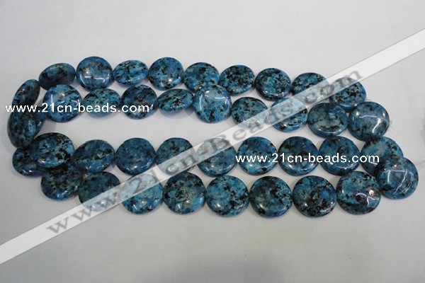 CLJ314 15.5 inches 20mm flat round dyed sesame jasper beads wholesale