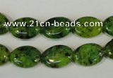 CLJ318 15.5 inches 10*14mm oval dyed sesame jasper beads wholesale