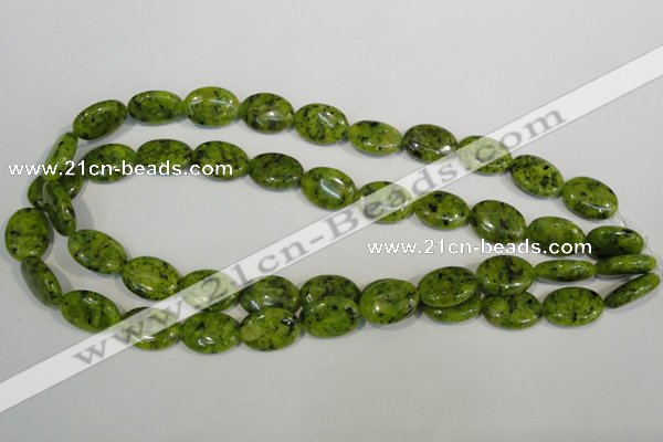 CLJ321 15.5 inches 13*18mm oval dyed sesame jasper beads wholesale