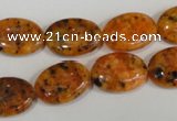 CLJ322 15.5 inches 13*18mm oval dyed sesame jasper beads wholesale