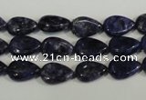 CLJ332 15.5 inches 8*12mm flat teardrop dyed sesame jasper beads