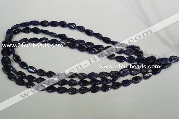 CLJ332 15.5 inches 8*12mm flat teardrop dyed sesame jasper beads