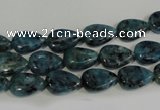 CLJ333 15.5 inches 8*12mm flat teardrop dyed sesame jasper beads