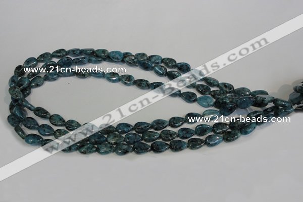 CLJ333 15.5 inches 8*12mm flat teardrop dyed sesame jasper beads