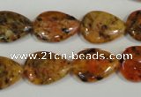 CLJ336 15.5 inches 13*18mm flat teardrop dyed sesame jasper beads