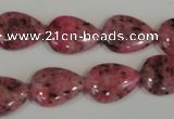 CLJ337 15.5 inches 13*18mm flat teardrop dyed sesame jasper beads