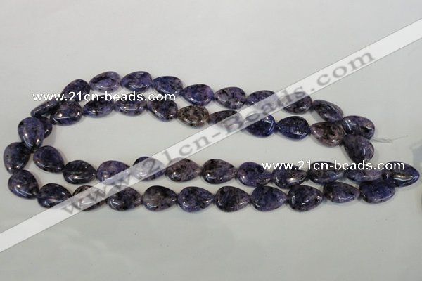 CLJ338 15.5 inches 13*18mm flat teardrop dyed sesame jasper beads