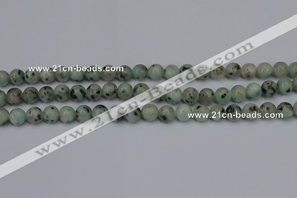 CLJ402 15.5 inches 8mm round sesame jasper beads wholesale