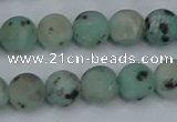 CLJ412 15.5 inches 8mm round matte sesame jasper beads wholesale