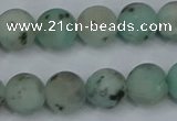 CLJ413 15.5 inches 10mm round matte sesame jasper beads wholesale