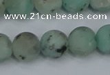 CLJ414 15.5 inches 12mm round matte sesame jasper beads wholesale