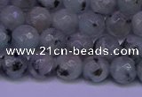 CLJ422 15.5 inches 8mm faceted round sesame jasper beads