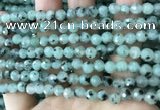 CLJ430 15.5 inches 6mm faceted round sesame jasper beads