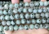 CLJ433 15.5 inches 12mm faceted round sesame jasper beads