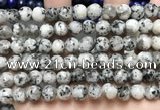 CLJ551 15.5 inches 6mm,8mm,10mm & 12mm faceted round sesame jasper beads