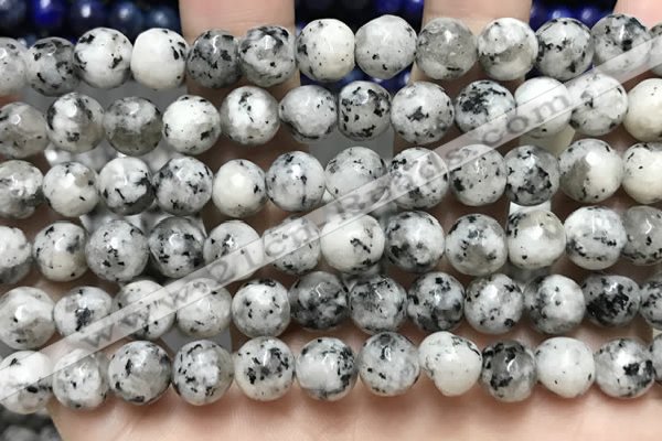 CLJ551 15.5 inches 6mm,8mm,10mm & 12mm faceted round sesame jasper beads