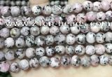 CLJ554 15.5 inches 6mm,8mm,10mm & 12mm faceted round sesame jasper beads