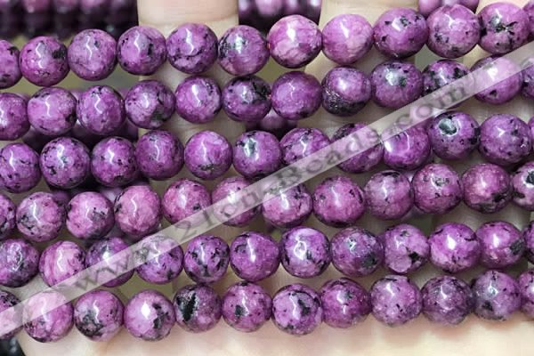 CLJ555 15.5 inches 6mm,8mm,10mm & 12mm faceted round sesame jasper beads