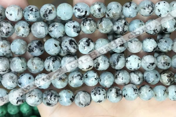 CLJ557 15.5 inches 6mm,8mm,10mm & 12mm faceted round sesame jasper beads