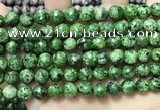 CLJ561 15.5 inches 6mm,8mm,10mm & 12mm faceted round sesame jasper beads