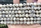 CLJ580 15 inches 8mm round matte sesame jasper beads