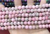 CLJ582 15 inches 8mm round matte sesame jasper beads