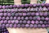 CLJ588 15 inches 8mm round matte sesame jasper beads