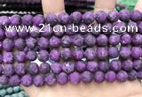 CLJ589 15 inches 8mm round matte sesame jasper beads