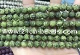 CLJ593 15 inches 8mm round matte sesame jasper beads